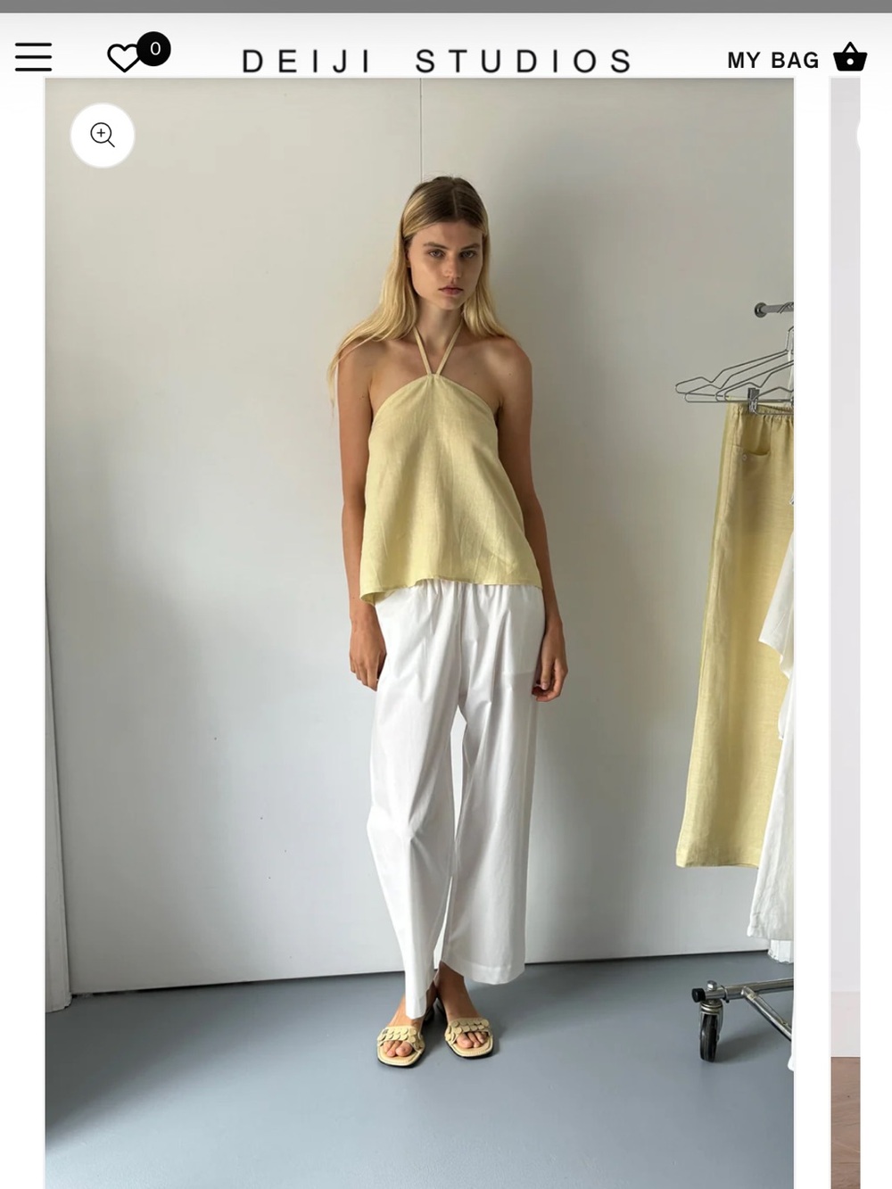 Deiji Studios white linen Ease trousers XXS